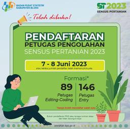 Rekrutmen Petugas Pengolahan dan Editing Coding Sensus Pertanian 2023