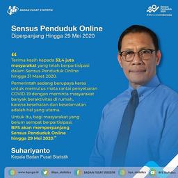 Sensus Penduduk Online Diperpanjang Hingga 29 Mei 2020