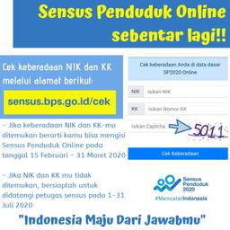 Cek Keberadaan NIK dan Nomor KK Sebelum Berpartisipasi di Sensus Penduduk Online