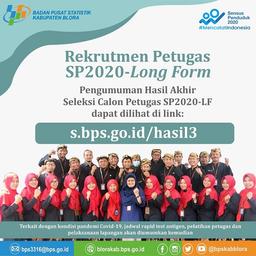 PENGUMUMAN HASIL SELEKSI TAHAP III REKRUTMEN PETUGAS SENSUS PENDUDUK 2020-LF