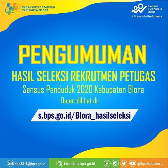 Pengumuman Hasil Seleksi Petugas Sensus Penduduk 2020 